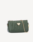 ZELL | Umhängetasche olive grün/gold - seitlich