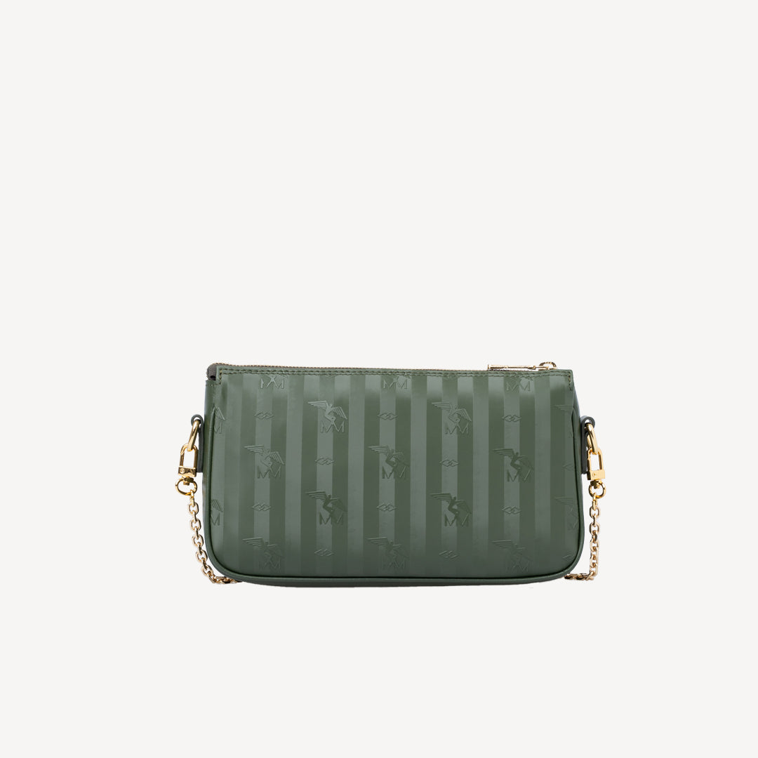 ZELL | Umhängetasche olive grün/gold - hinten