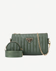 ZELL | Umhängetasche olive grün/gold - front