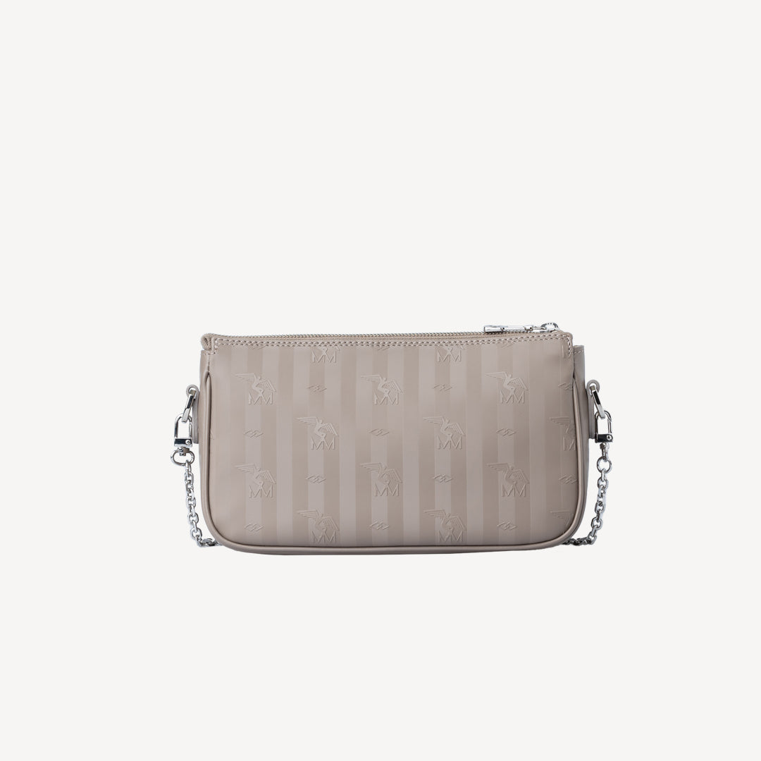 ZELL | Umhängetasche taupe grau/silber - hinten