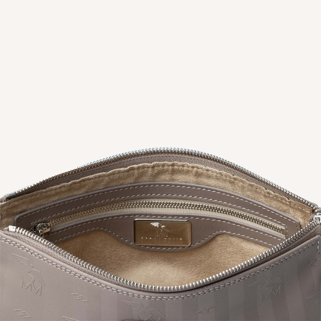 ZELL | Umhängetasche taupe grau/silber - innen