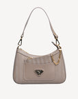 CASTIEL | Schultertasche taupe grau/gold  - FRONTAL