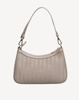 CASTIEL | Schultertasche taupe grau/gold - von hinten