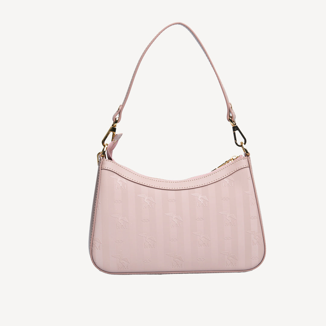 CASTIEL | Schultertasche soft rosé/gold - von hinten