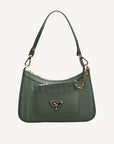 CASTIEL | Schultertasche olive grün/gold - frontal
