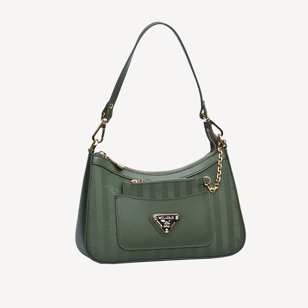 CASTIEL | Shoulder bag olive green/gold