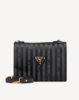 MELIDE | Umhängetasche classic schwarz/gold - FRONTAL