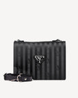 MELIDE | Umhängetasche classic schwarz/silber - FRONTAL