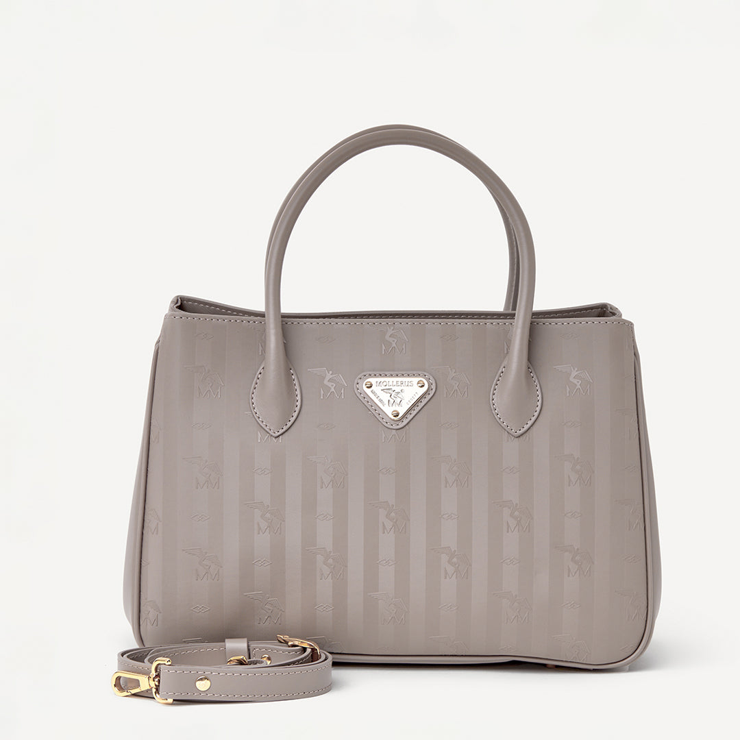 DONAT | Handtasche taupe grau/gold - frontal
