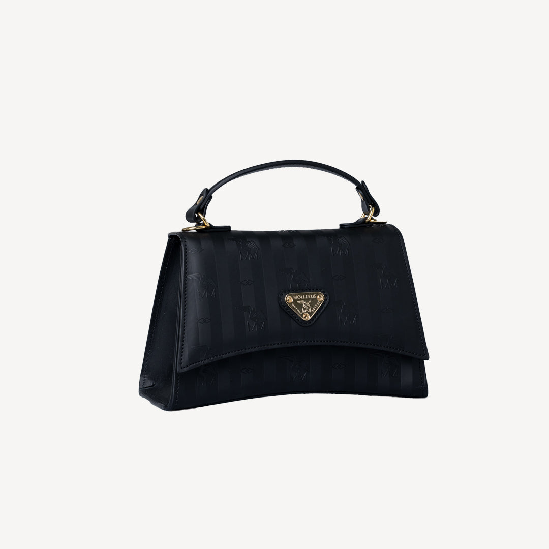 ROMONT | Umhängetasche classic schwarz/gold - seitlich
