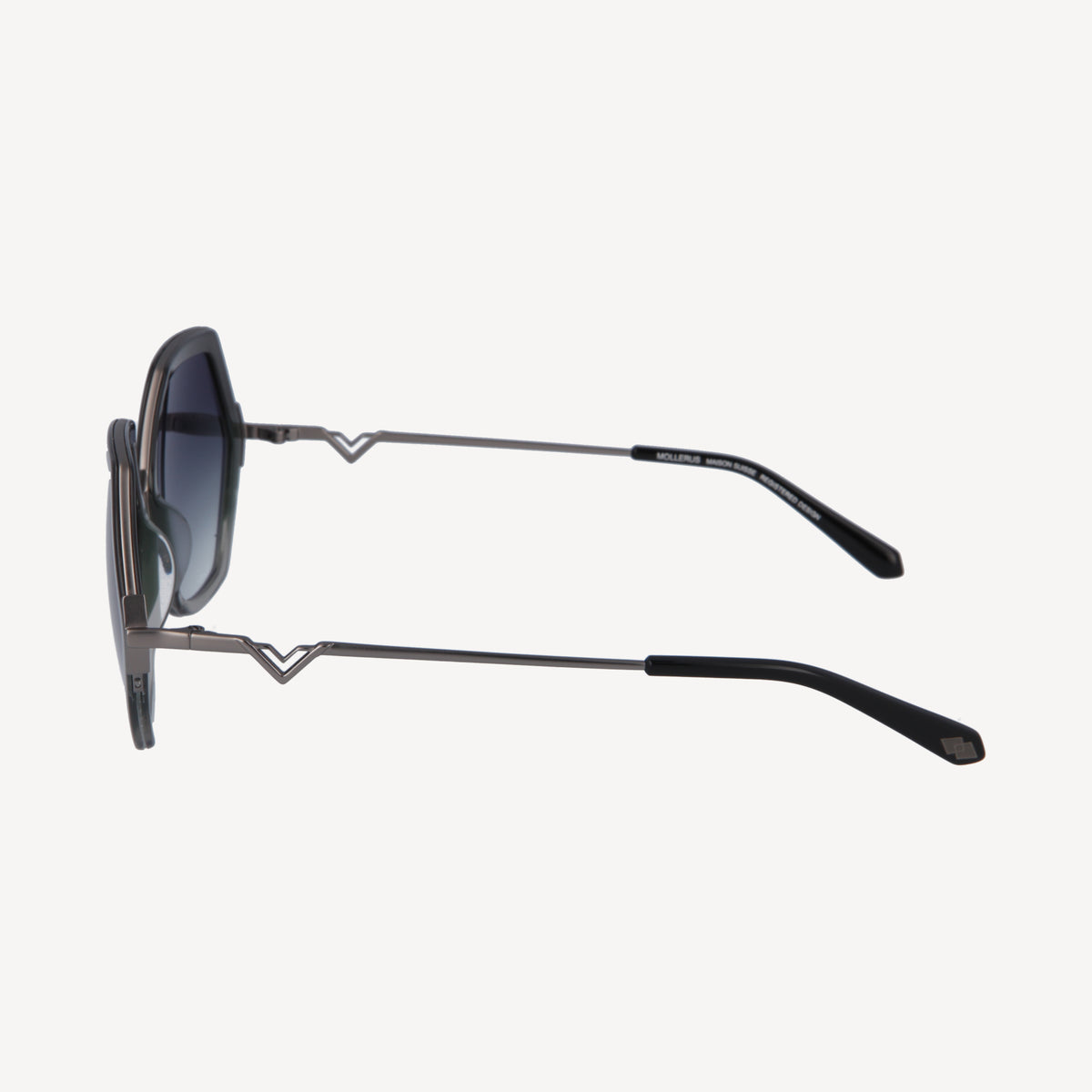 AGNEL | Sonnenbrille classic schwarz/altsilber - von der Seite