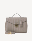 MARLY | Umhängetasche taupe grau/gold - frontal