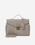 MARLY | Umhängetasche taupe grau/gold