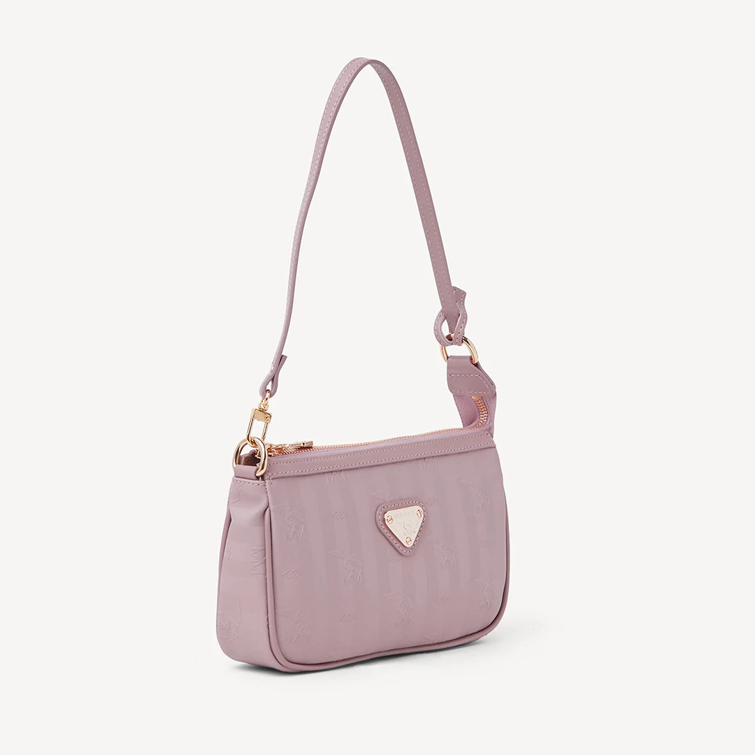 MISSY | Schultertasche rosé/gold - seitlich