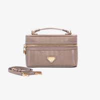 MOUTIER | Umhängetasche taupe grau/gold