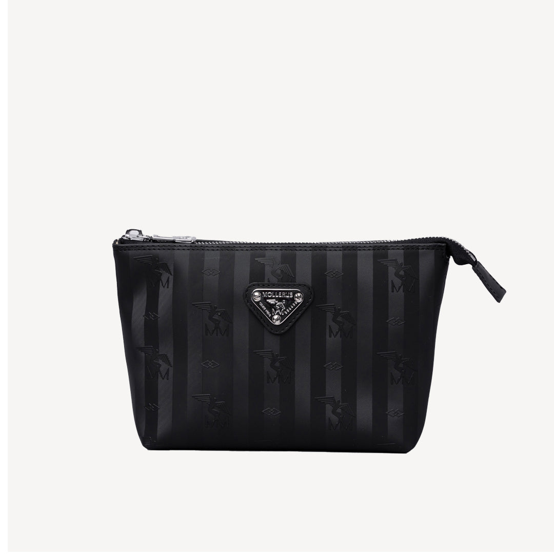 GONZEN | Necessaire classic schwarz/silber - frontal