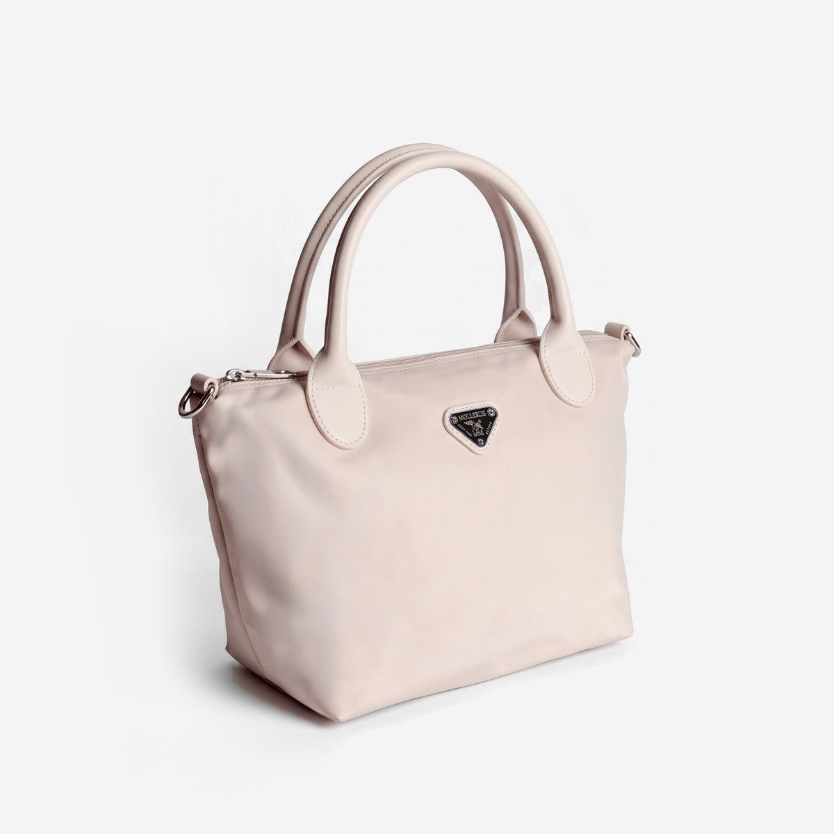 WENGEN | Shopper Nylon pearl weiss/silber - leicht seitlich 
