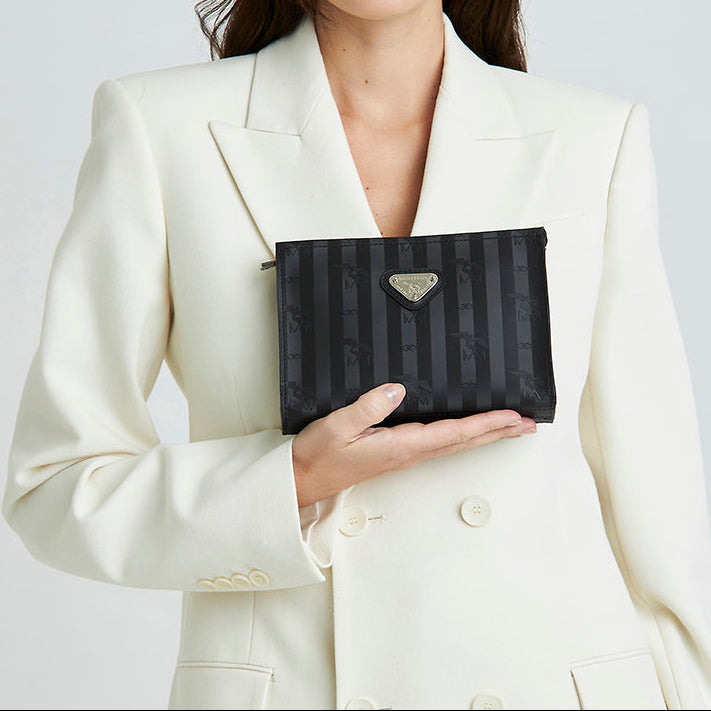 BASODINO | Necessaire classic nero/argento - INDOSSATO