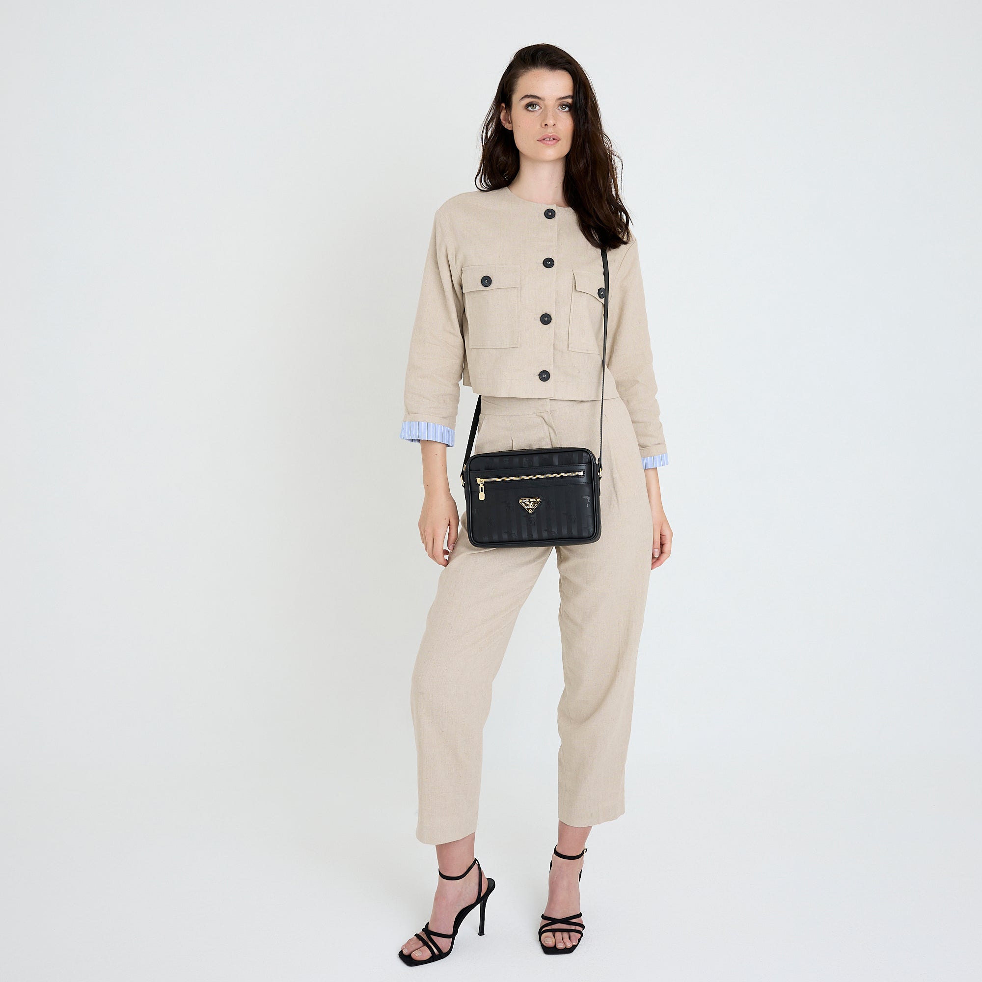 LONDON | Umhängetasche classic schwarz/gold - FULL BODY