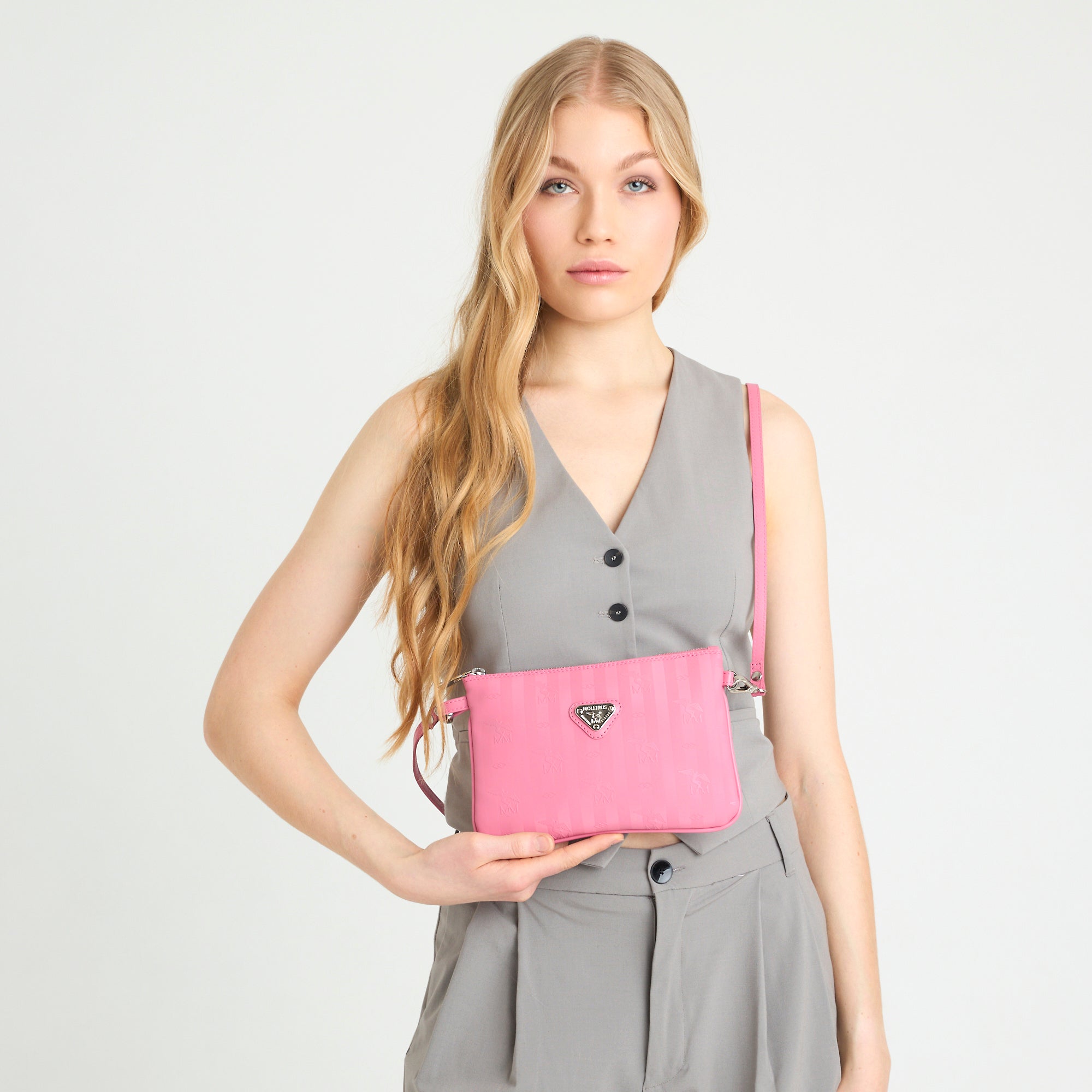 TAMINS | Umhängetasche bubble pink/silber - frontal