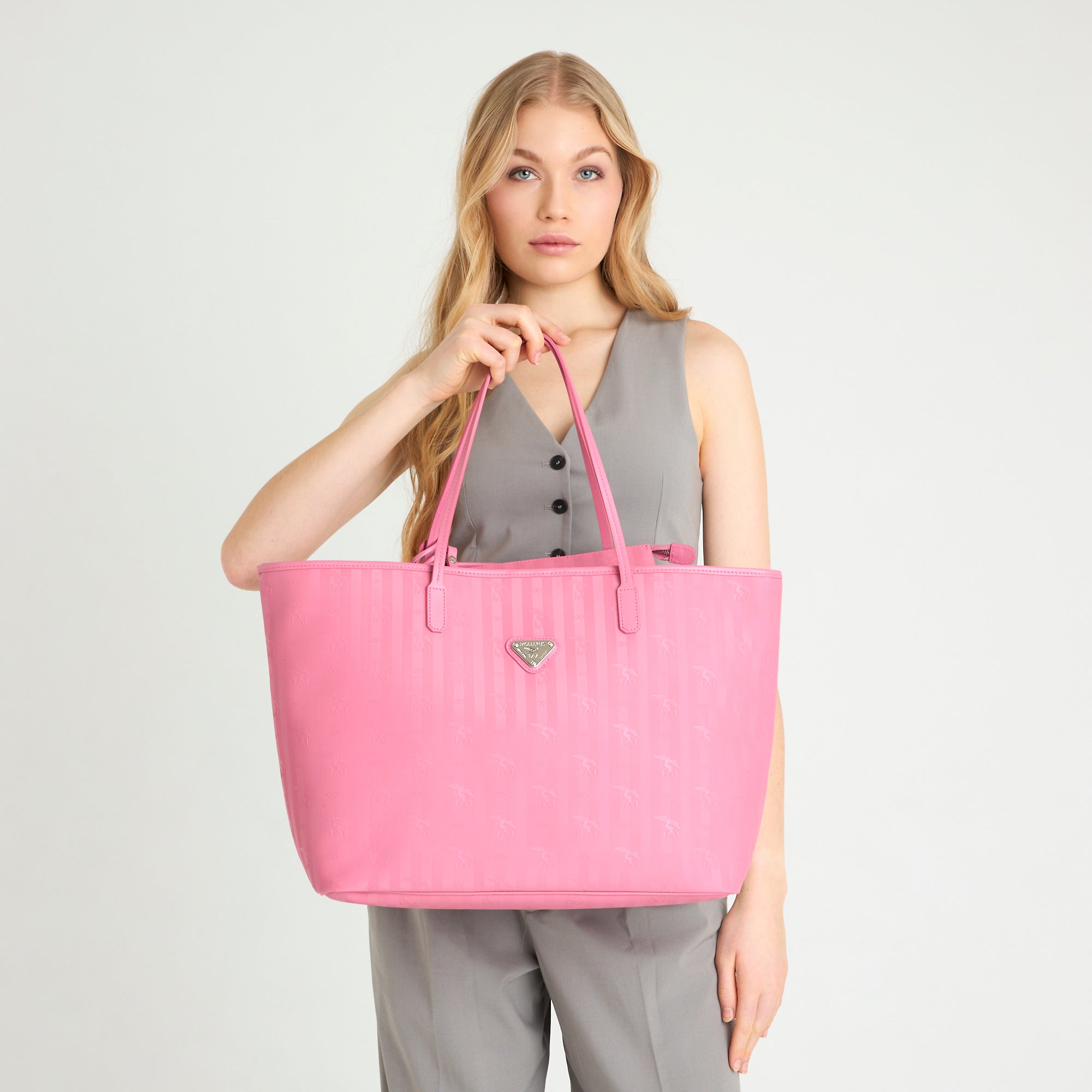 ZUERICH | Shopper classic bubble pink/silber - close up