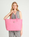 ZUERICH | Shopper classic bubble pink/silber - close up