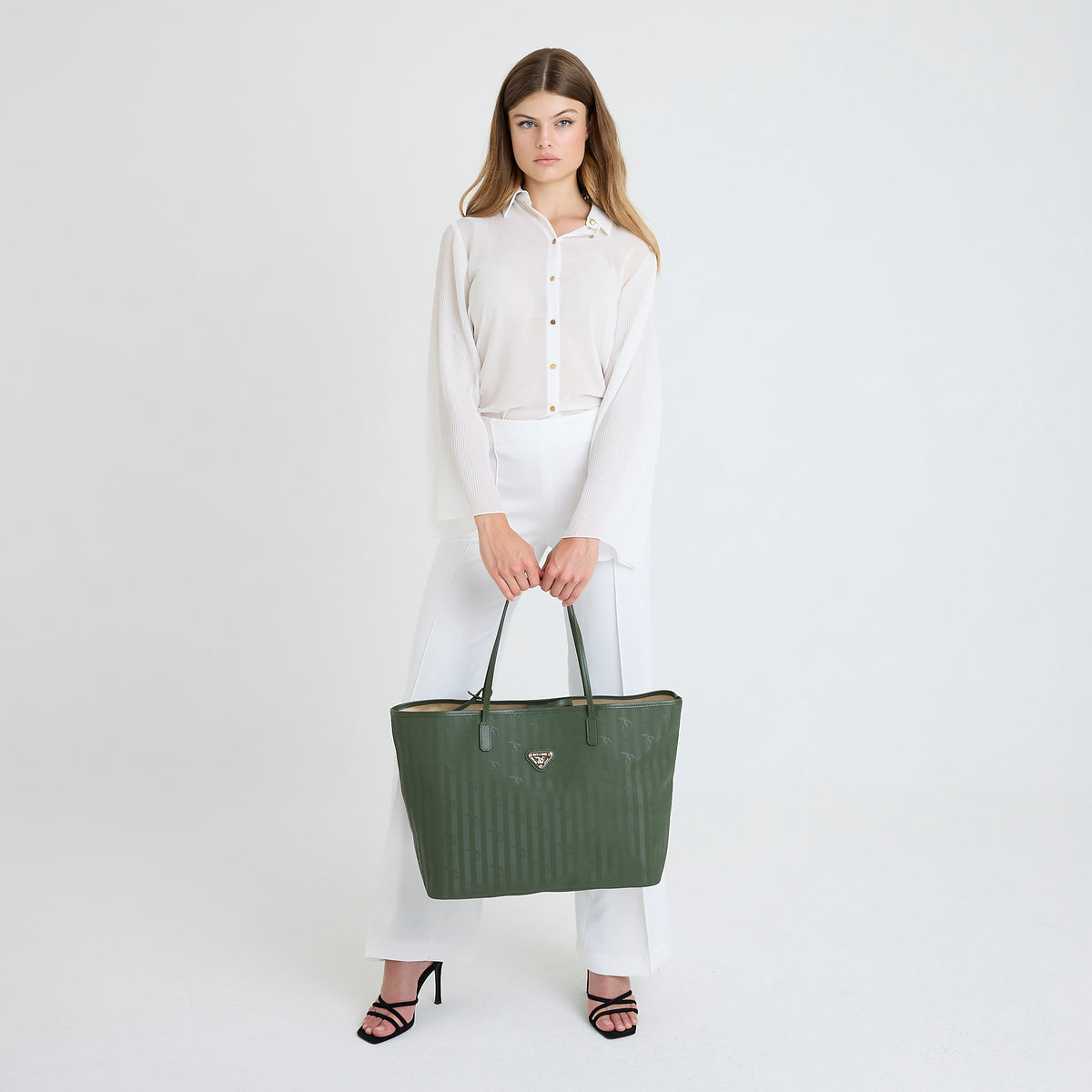 ZUERICH | Shopper olive grün/gold - FULL BODY