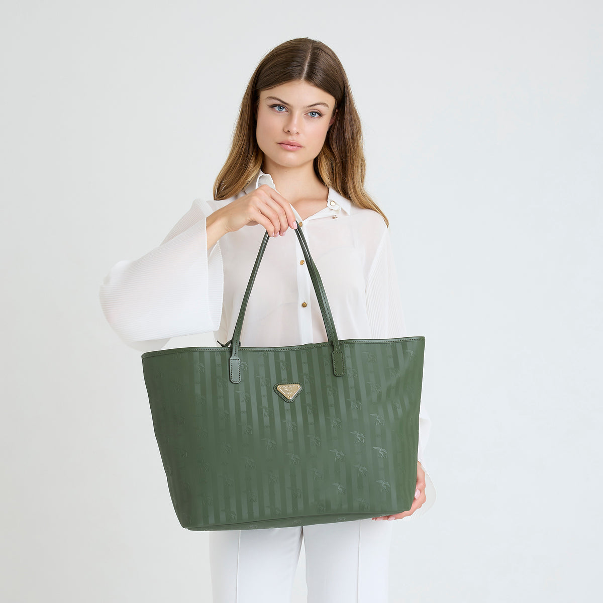 ZUERICH | Shopper olive grün/gold - ON BODY