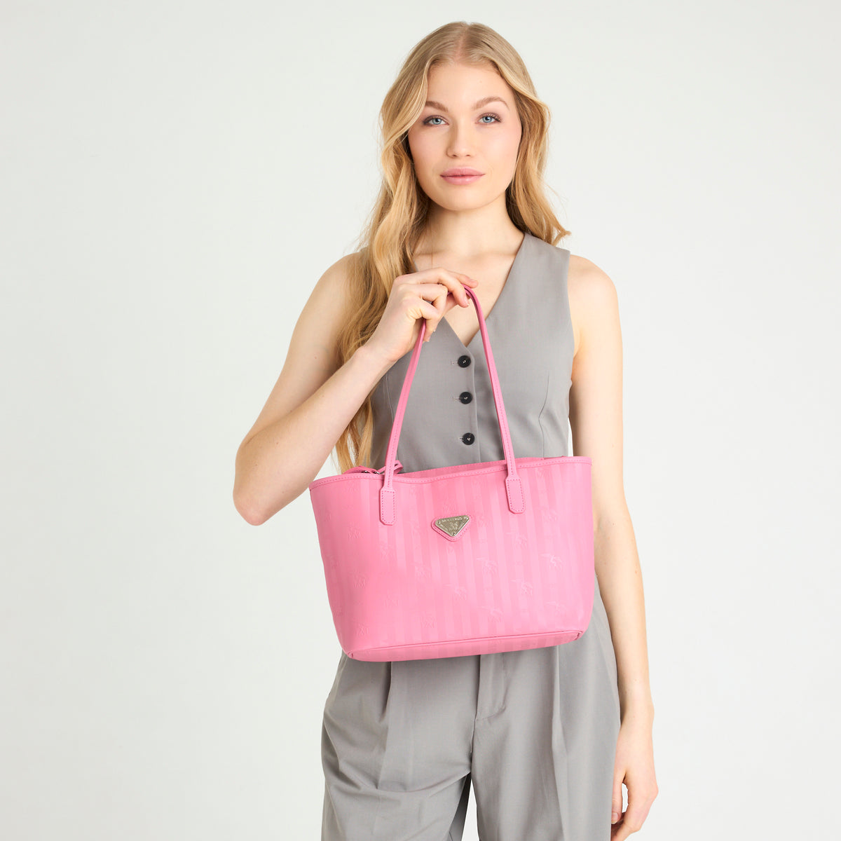 GENF | Shopper bubble pink/silber - close up