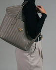 GENF | Shopper taupe gris/or