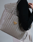 GENF | Shopper taupe gris/or