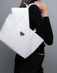 GENÈVE | Sac à provisions Snow blanc/argent
