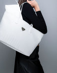 BERNE | Sac cabas blanc neige/argent