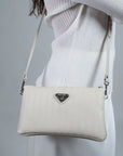 GLAND | Sac bandoulière perle/argent