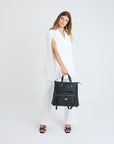 MANNO | Sac à dos classique noir/argent