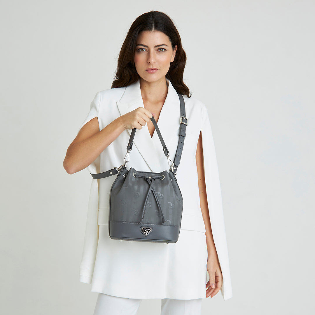 SION | Beuteltasche elephant grau/silber - frontal