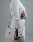 MELIDE | Sac à bandoulière pearl blanc/argenté