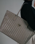 WINTERTHUR | Sac cabas zippé, taupe/doré