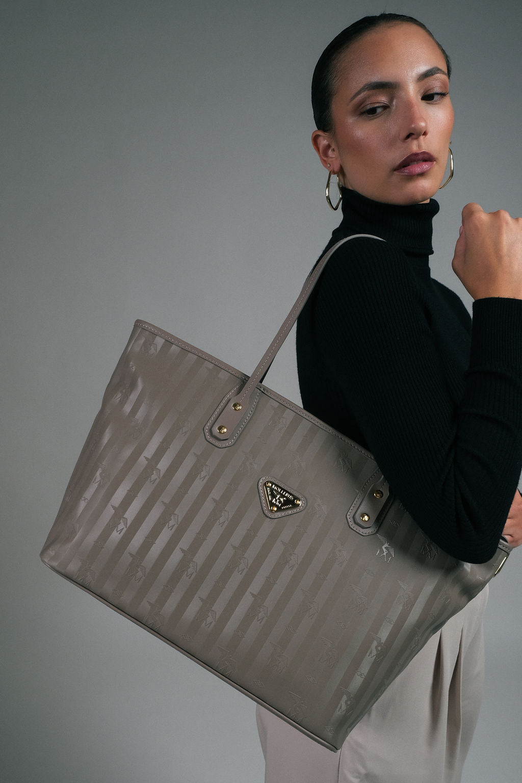 WINTERTHUR | Shopper mit Reissverschluss taupe/gold