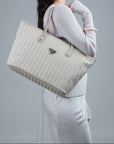 WINTERTHUR | Sac cabas zippé perle/argent