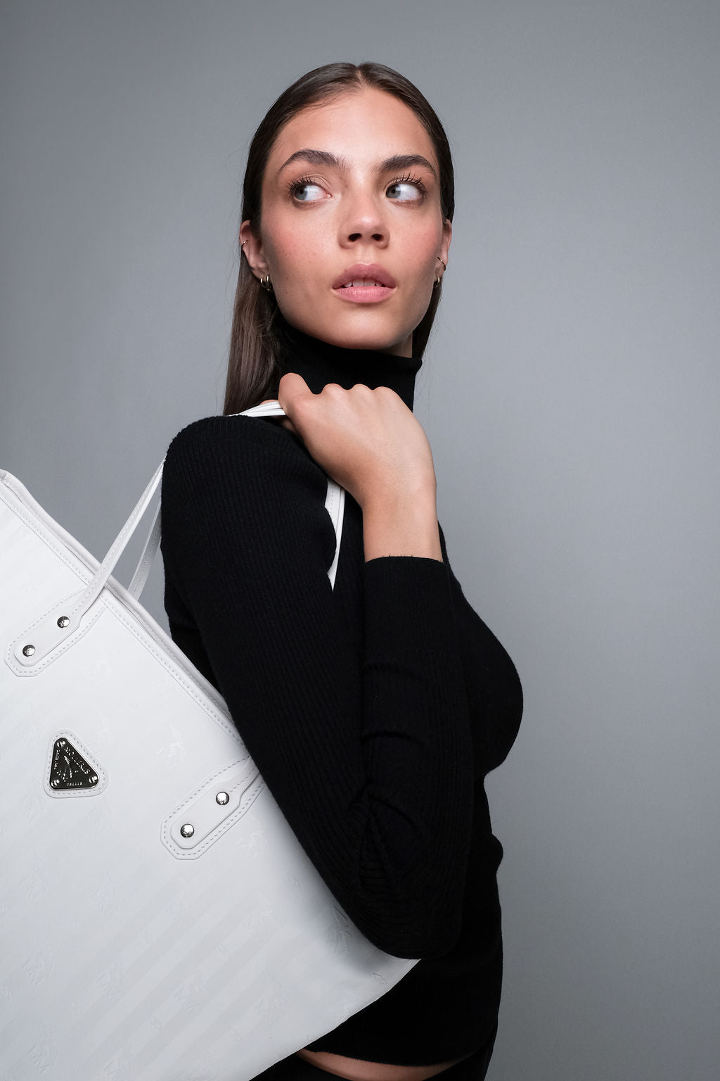 WINTERTHUR | Shopper mit Reissverschluss snow weiss/silber - frontal