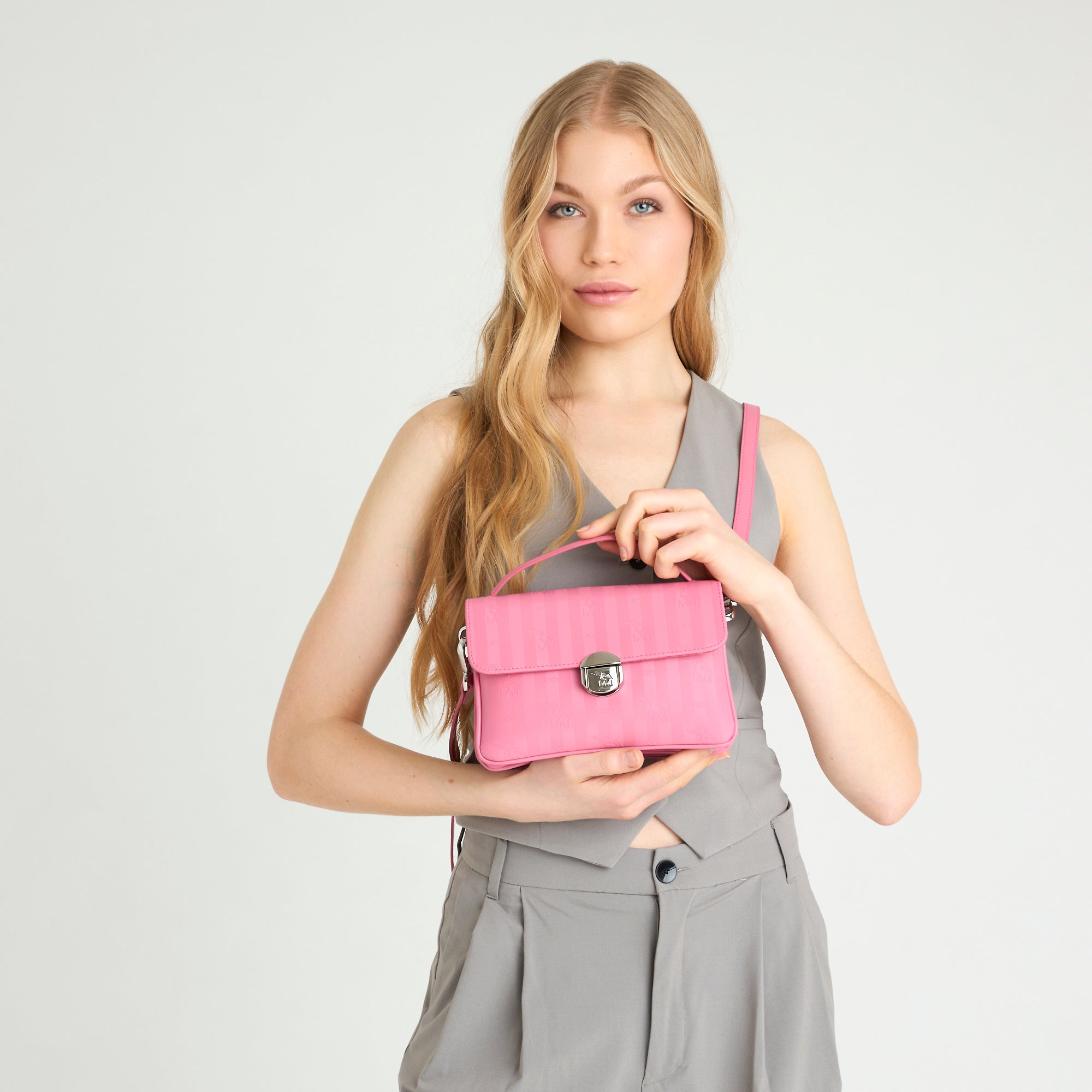 SIGNAU | Umhängetasche bubble pink/silber - frontal