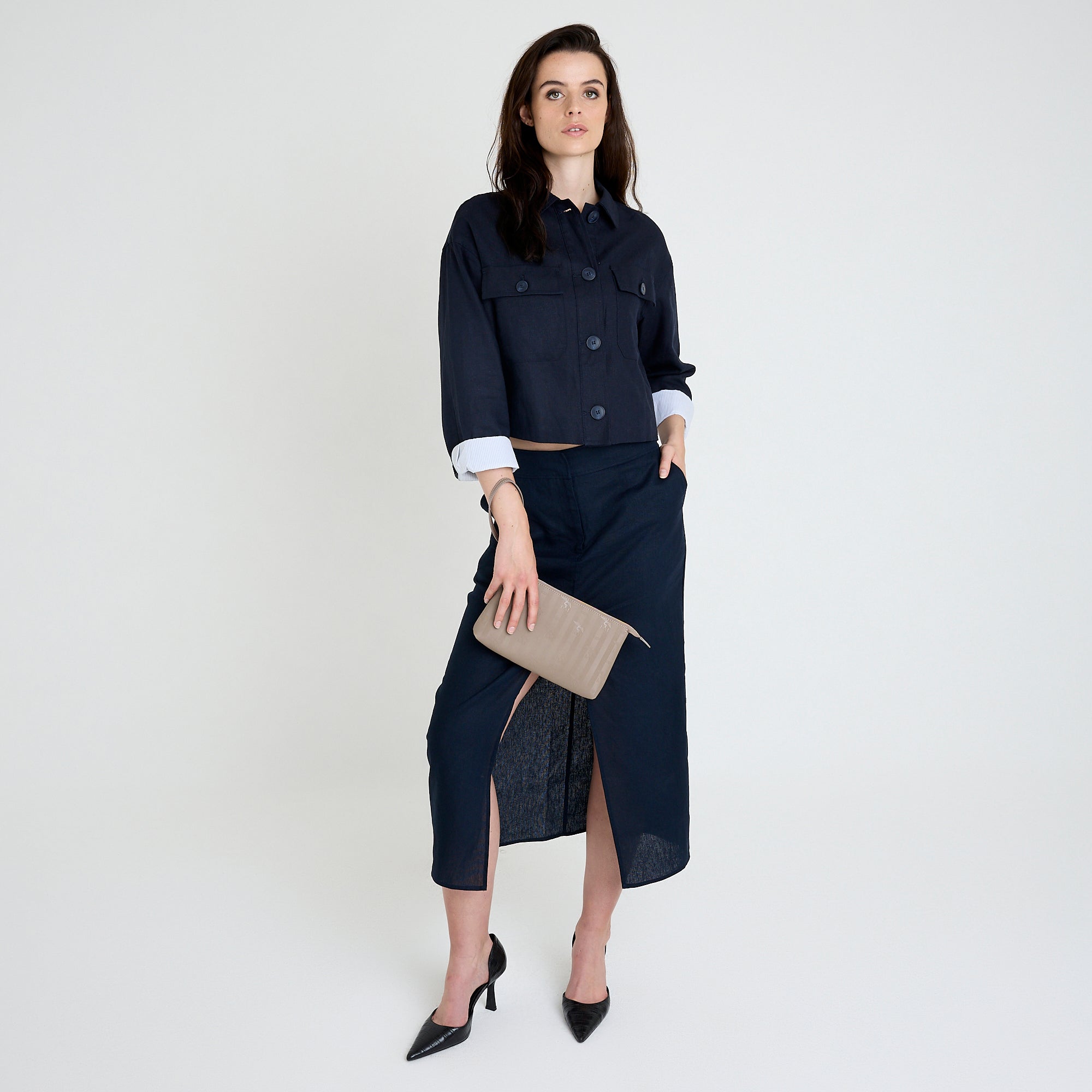 PIZOL | Necessaire taupe grau/gold - FULL BODY