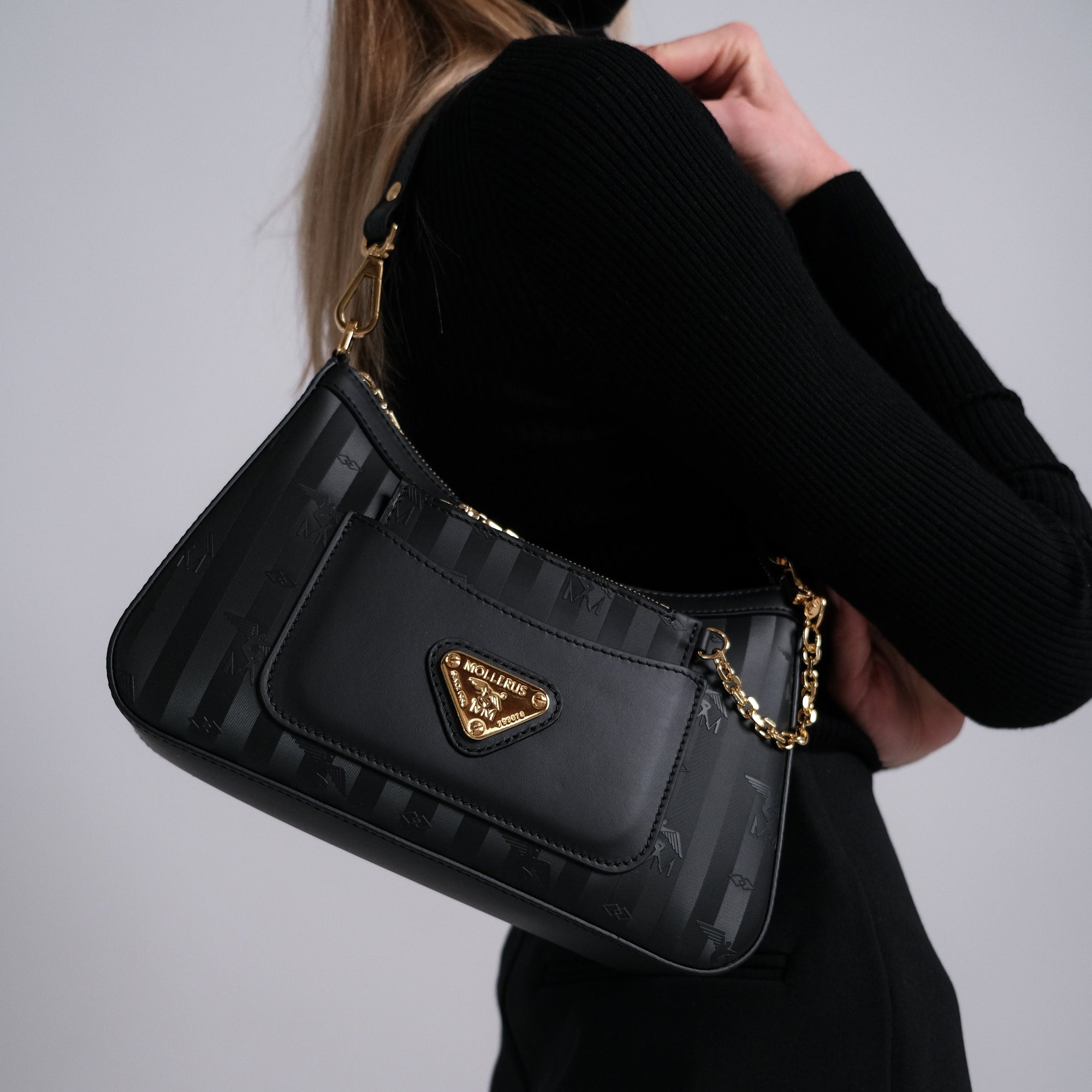 CASTIEL | Schultertasche classic schwarz/gold