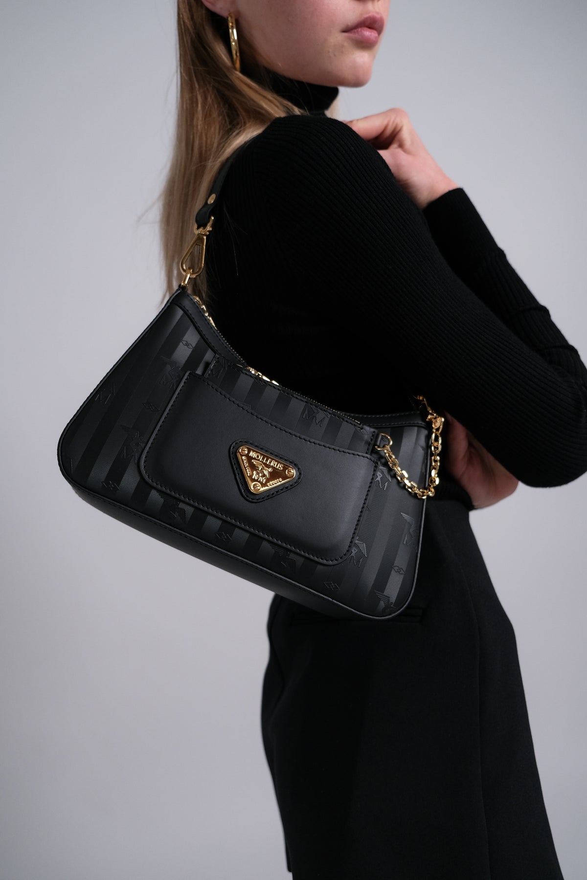CASTIEL | Shoulder bag classic black/gold