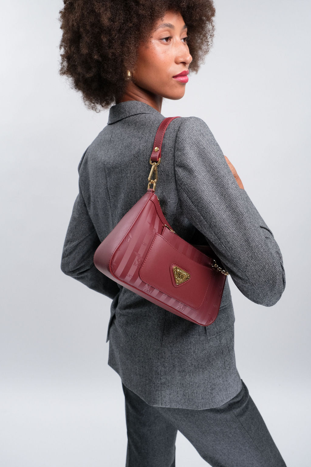CASTIEL | Shoulder bag antique red/gold
