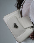 CASTIEL | Sac bandoulière perle/argent
