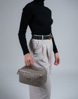 SERVAZ | Trousse de toilette taupe/doré