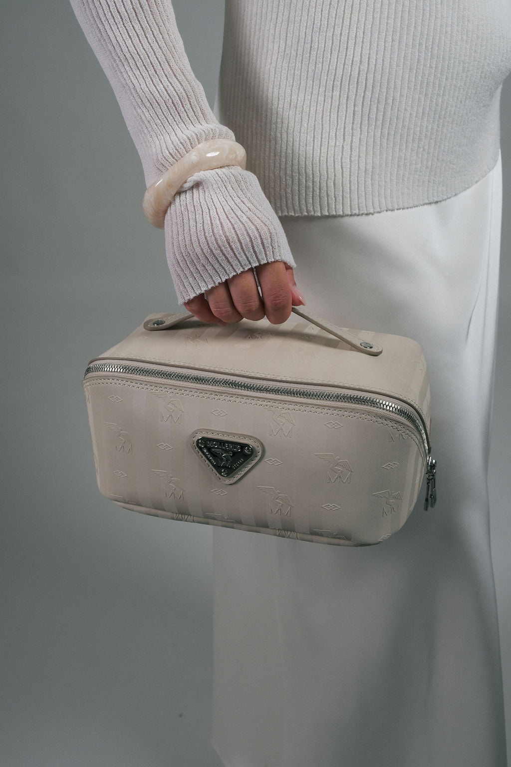 SERVAZ | Necessaire pearl weiss/silber
