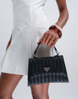 ROMONT | Sac à bandoulière classique noir/argent
